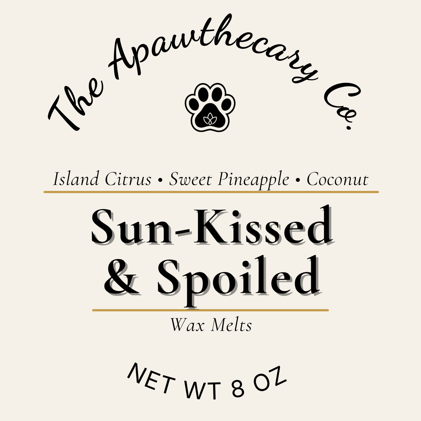 Sun Kissed and Spoiled label