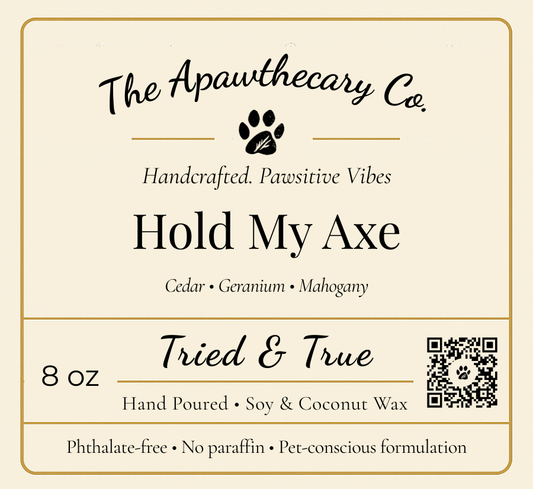 Hold My Axe label label close-up