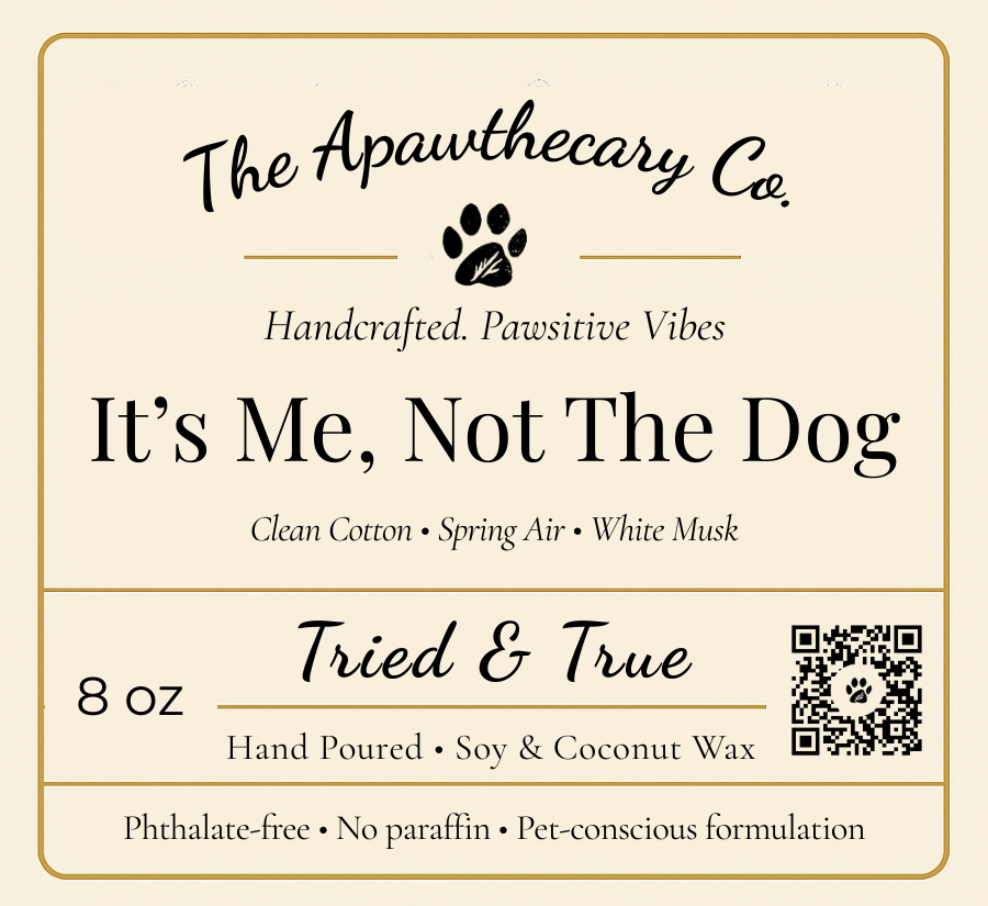 It's Me, Not the Dog label label close-up