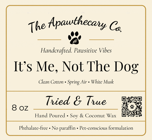 It's Me, Not the Dog label label close-up