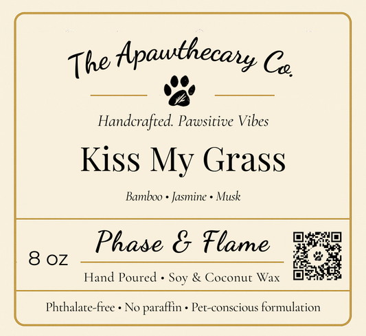 Kiss My Grass label label close-up
