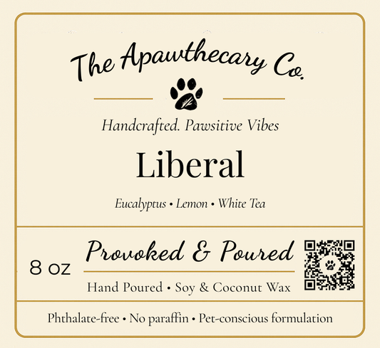 Liberal label label close-up