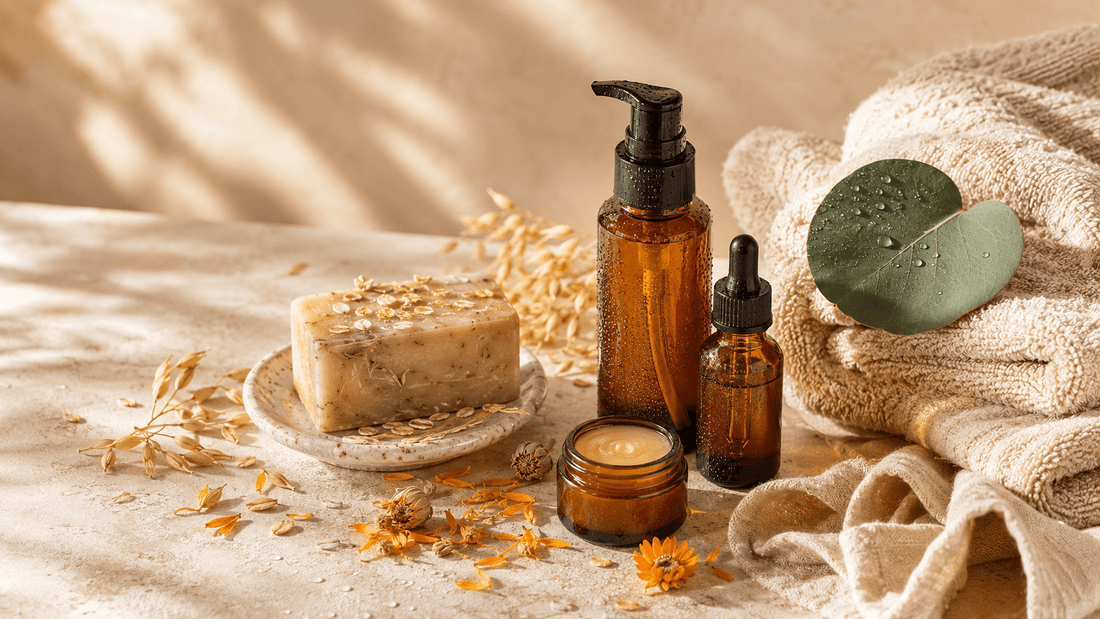 Oil, Balm, Lotion, and soap bar