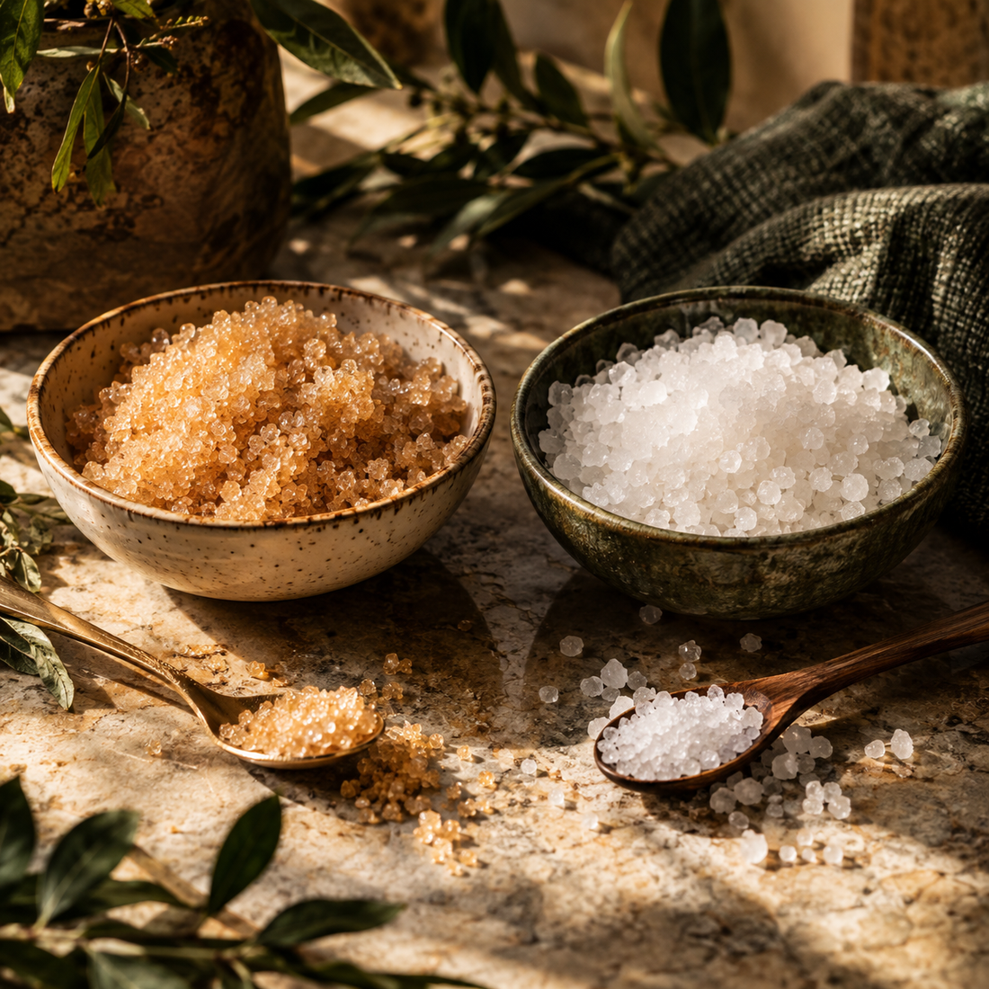 Sugar Scrub vs Salt Scrub: What’s the Difference (and Which Should You Use?) — editorial photograph