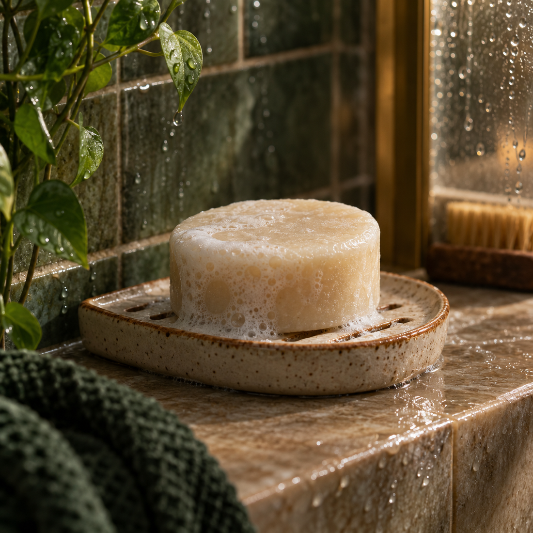 How to Use a Shampoo Bar Without the Awkward Phase — editorial photograph