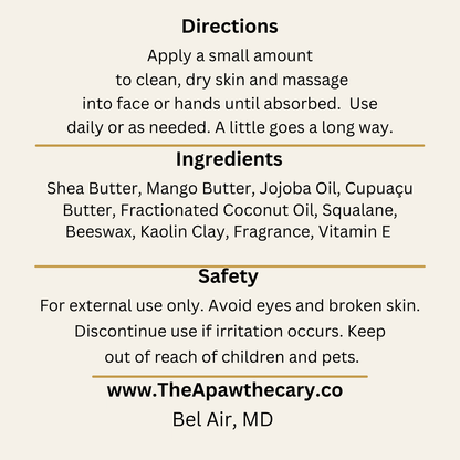 Product label with directions, ingredients, safety information, and branding details.