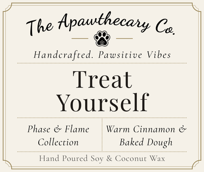 Product label for 'The Apawthecary Co.' with branding and product details.