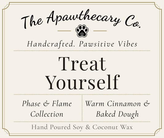 Product label for 'The Apawthecary Co.' with branding and product details.