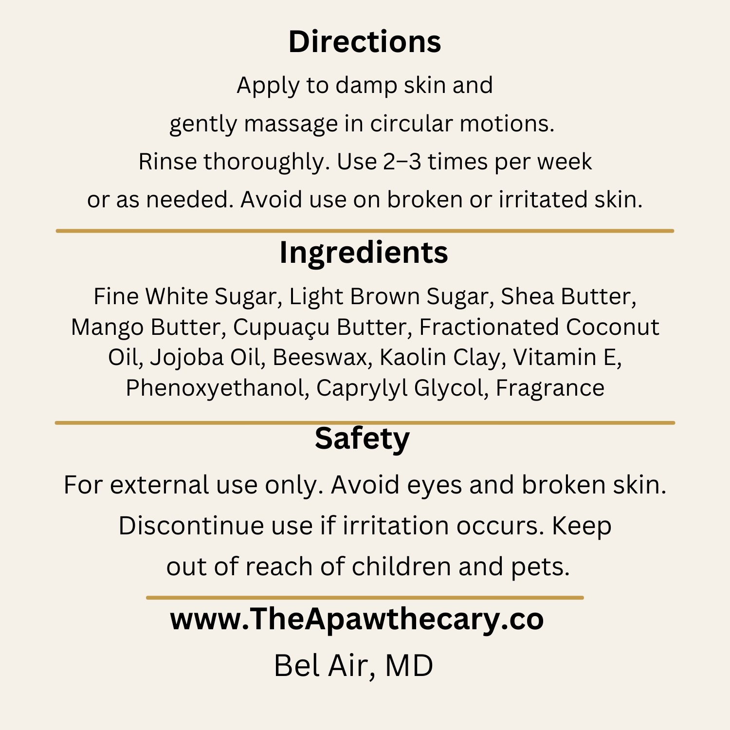 Sun-Kissed & Spoiled ack label