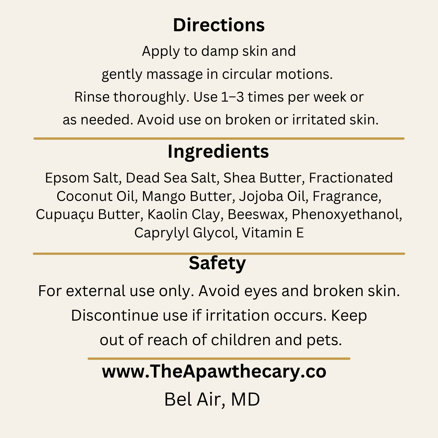 Feelin Salty Back label