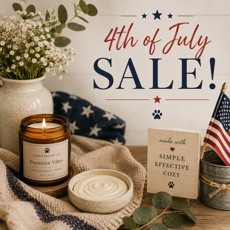 Handcrafted body care and candle giftable favorites arranged on a warm neutral background