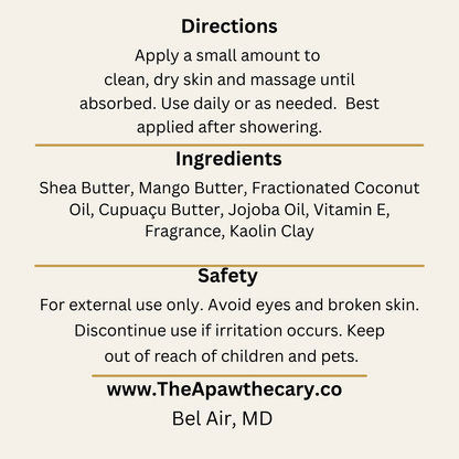 Soft AF Body Butter Back Label