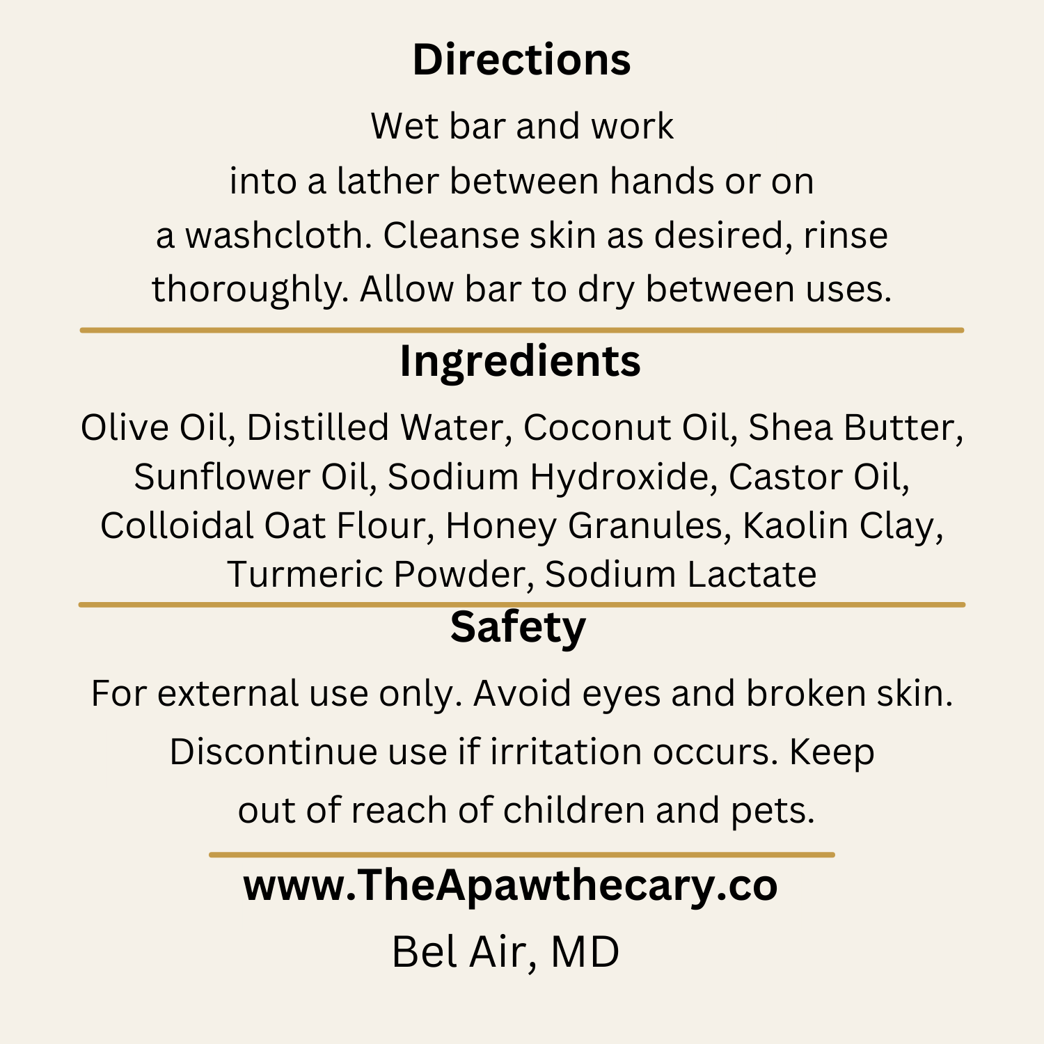 Golden Oat and Honey Back Label