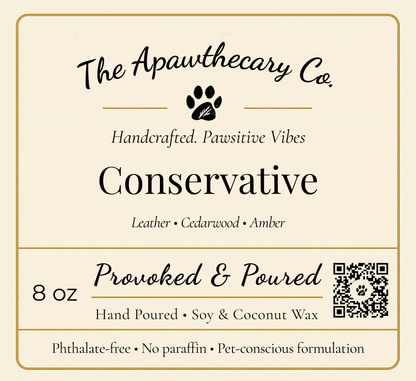 Conservative label label close-up
