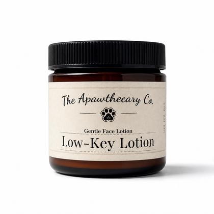 Low-Key Lotion - Unscented Moisturizer for Sensitive Skin in a brown jar from The Apawthecary Co.