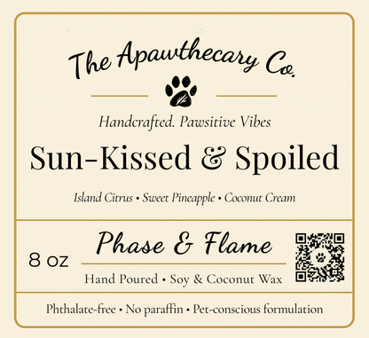 Sun-Kissed & Spoiled label label close-up
