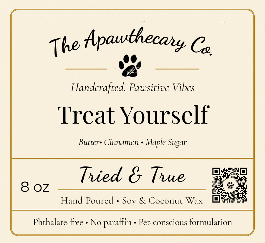 Treat Yourself label label close-up
