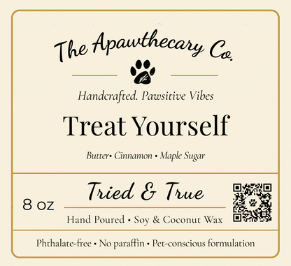 Treat Yourself label label close-up
