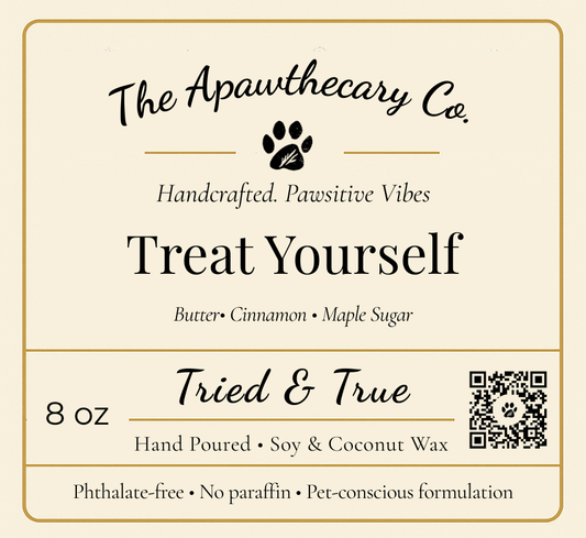 Treat Yourself label label close-up

