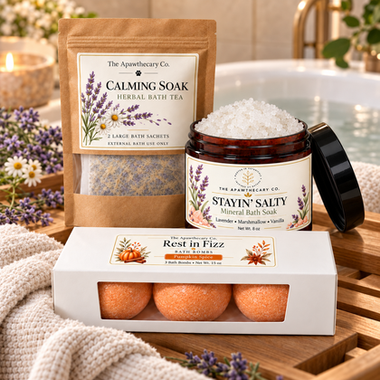 The Bath Edit – Soak Discovery Trio — lifestyle scene 1. Actual included products shown.