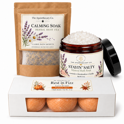 The Bath Edit – Soak Discovery Trio. Included products shown.