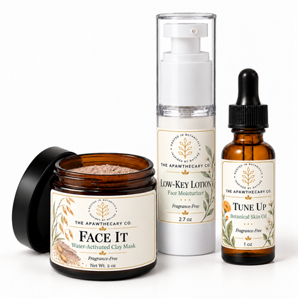Face It – Mask, Moisturizer & Skin Oil Routine. Included products shown.