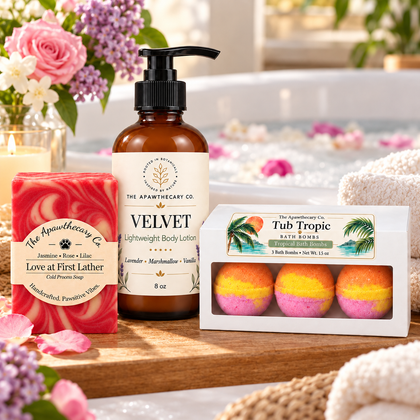The Good Stuff – Soft & Floral Gift Trio — lifestyle scene 1. Actual included products shown.