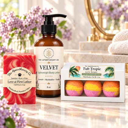The Good Stuff – Soft & Floral Gift Trio — lifestyle scene 2. Actual included products shown.