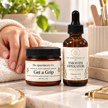 Hands Down – Hand & Nail Care Duo — lifestyle scene 2. Actual included products shown.