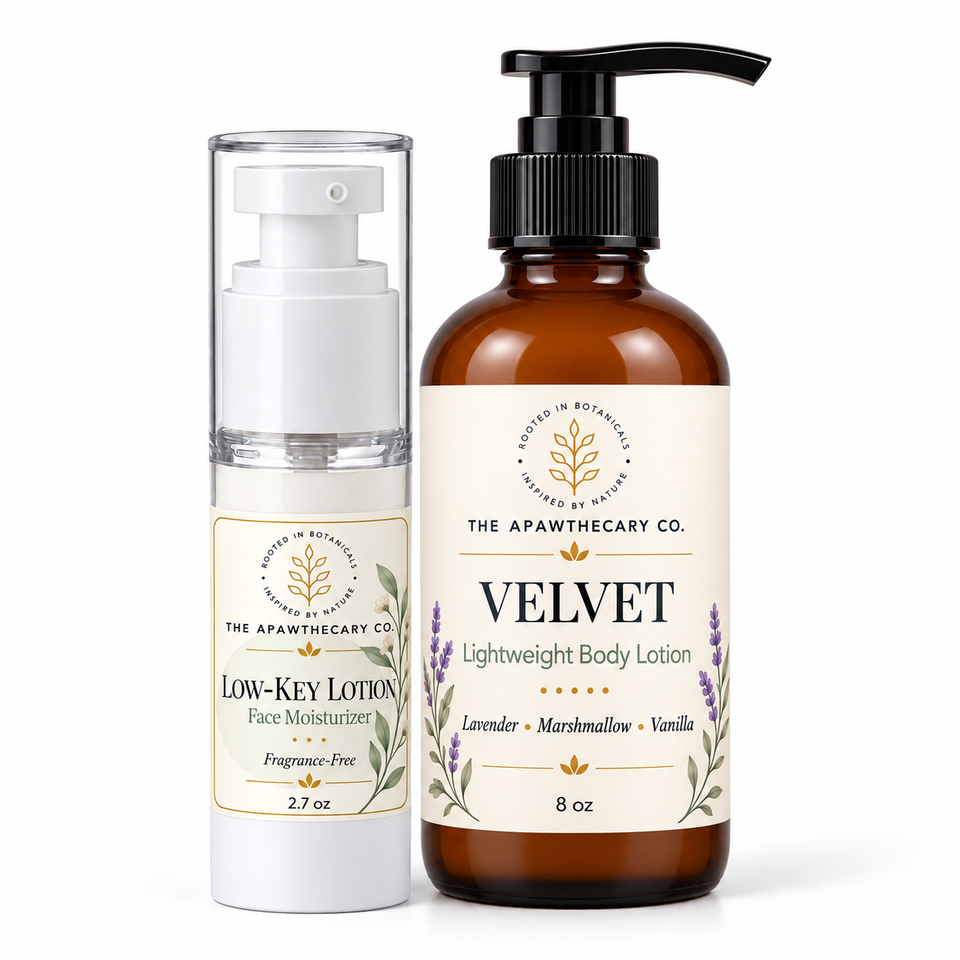 Face + Body Hydration Duo — Velvet option. Included products shown.