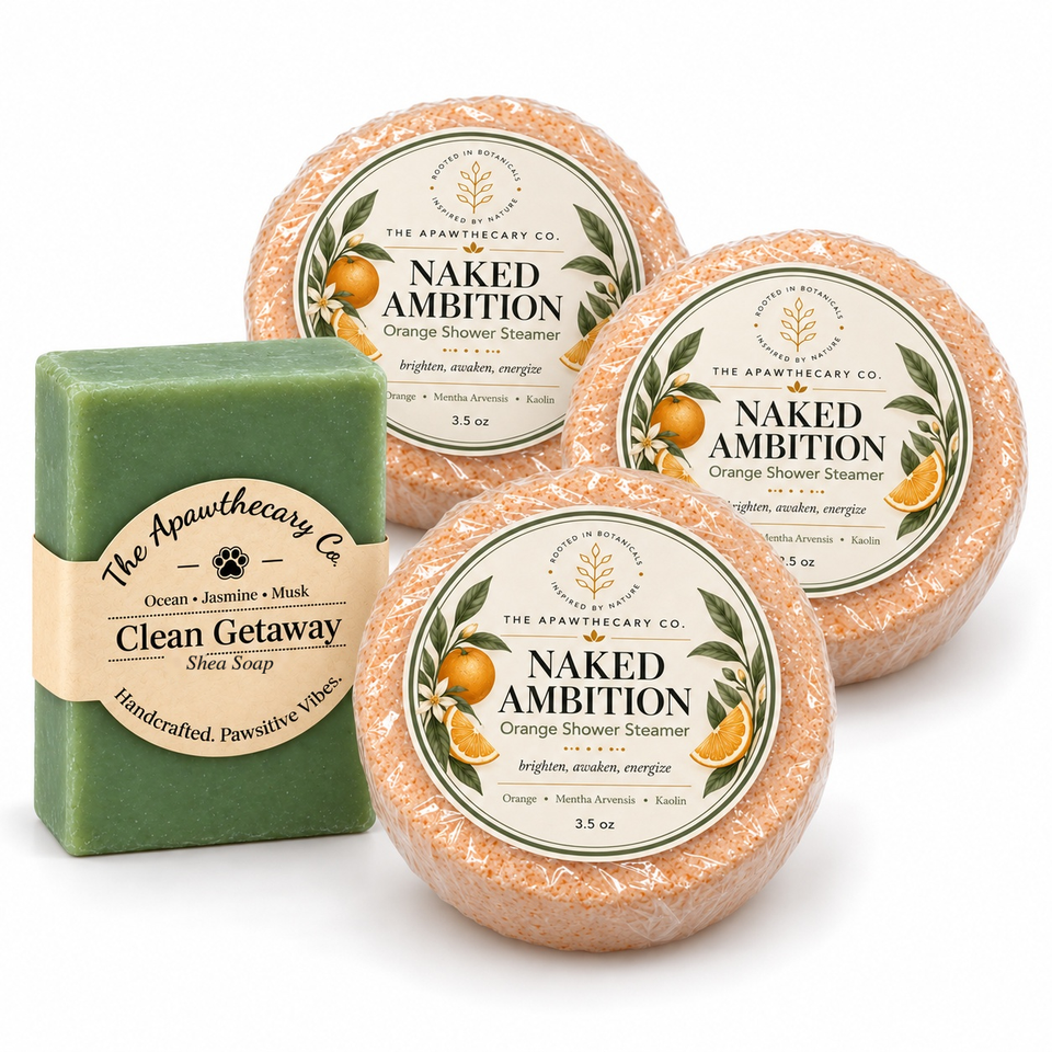 Morning Sunshine – Shower Steamer & Soap Duo. Included products shown.