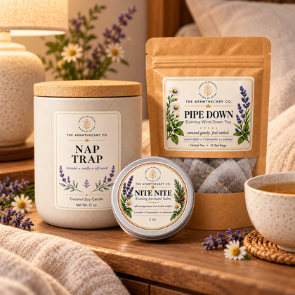 Nap Trap – Evening Wind-Down Trio — lifestyle scene 1. Actual included products shown.