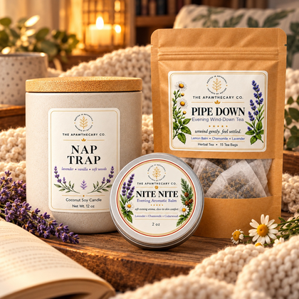 Nap Trap – Evening Wind-Down Trio — lifestyle scene 2. Actual included products shown.