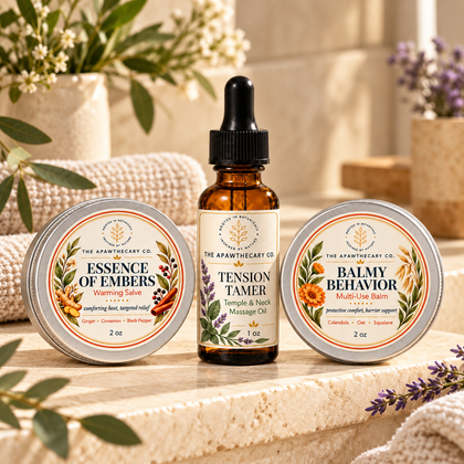 The Long Day Reset – Massage & Body Care Trio — lifestyle scene 2. Actual included products shown.