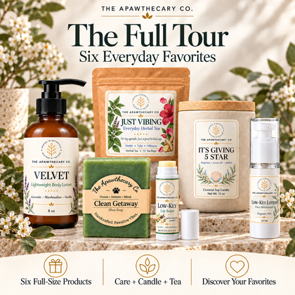 The Full Tour – Apawthecary Discovery Gift Set — branded bundle showcase. Actual included products shown.