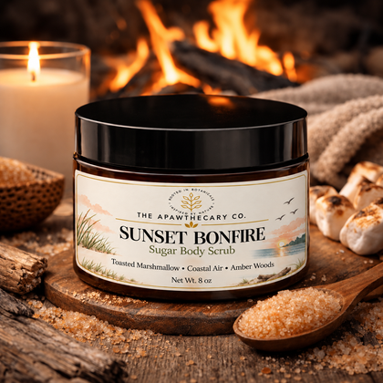 Sunset Bonfire – Sugar Body Scrub — sugar scrub with warm scent styling