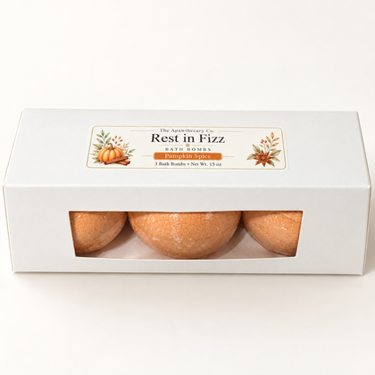 Rest in Fizz – Pumpkin Spice Bath Bomb 3-Pack — individual included product in The Bath Edit – Soak Discovery Trio.