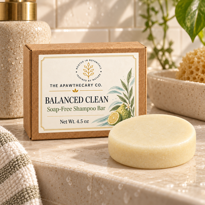 Balanced Clean – Daily Shampoo Bar — Balanced Clean at a bright everyday shower ledge