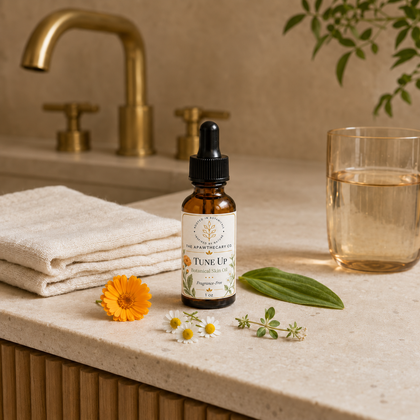 Tune Up – Fragrance-Free Botanical Skin Oil in a home setting; an included component of this bundle. Other included products are shown elsewhere in the gallery.