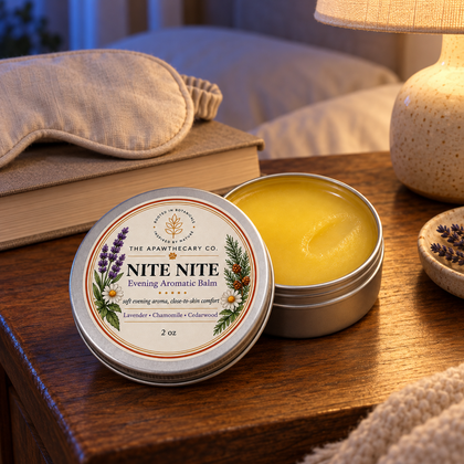 Nite Nite – Evening Aromatic Balm in a home setting; an included component of this bundle. Other included products are shown elsewhere in the gallery.