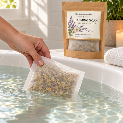 Calming Soak – Herbal Bath Tea — product in use