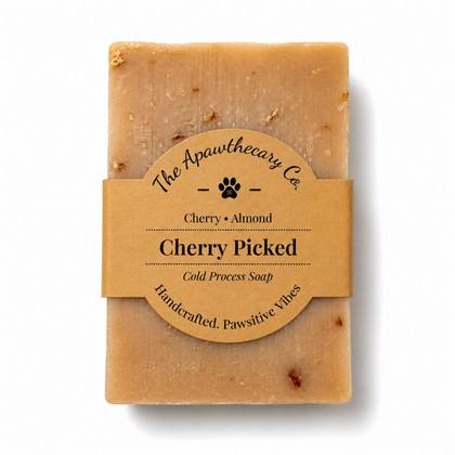 Cherry Picked - Standard Cold Process Soap - Cherry & Almond Scented, handcrafted soap with a natural look.