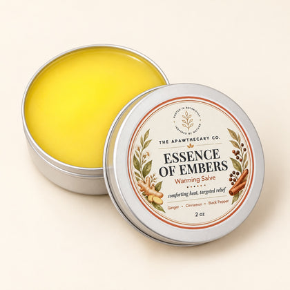 Open Essence of Embers 2 oz tin showing the actual bright natural golden-yellow balm.