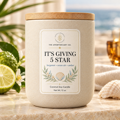 It's Giving 5 Star product image with refined hotel spa background