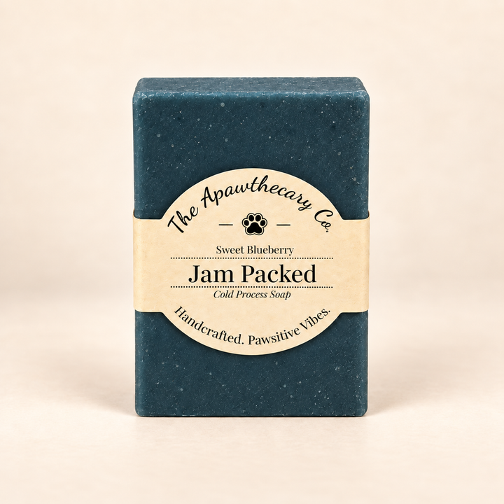 Jam Packed cold process soap with sweet blueberry scent