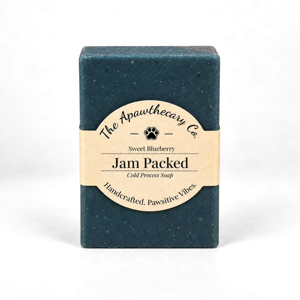 Jam Packed cold process soap with sweet blueberry scent