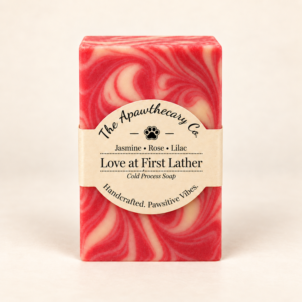 Love at First Lather cold process soap with jasmine, rose and lilac scent