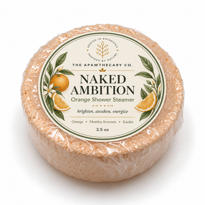 Naked Ambition – Orange Shower Steamer 3-Pack — individual included product in Morning Sunshine – Shower Steamer & Soap Duo. Individual steamer shown; bundle includes three.