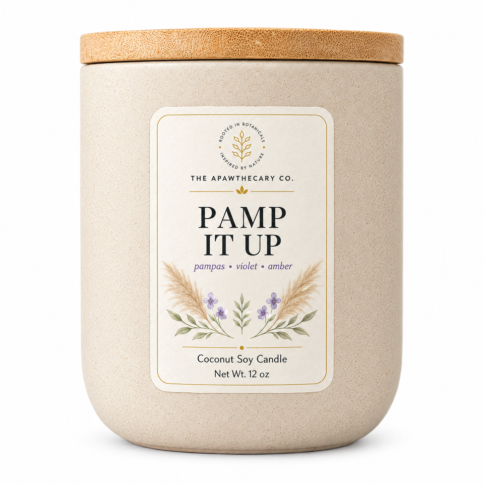 Pamp It Up candle main product image on white background