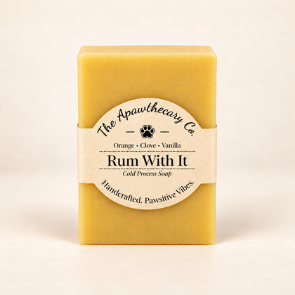 Rum With It cold process soap with orange, clove and vanilla scent